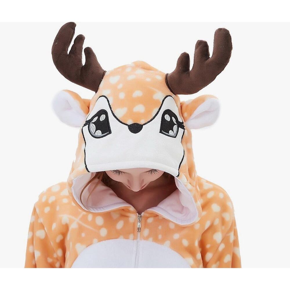 Deer One Piece Pajamas for Women Adult Cartoon Animal Large